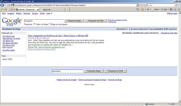 Minuto HM no Google Blog Search