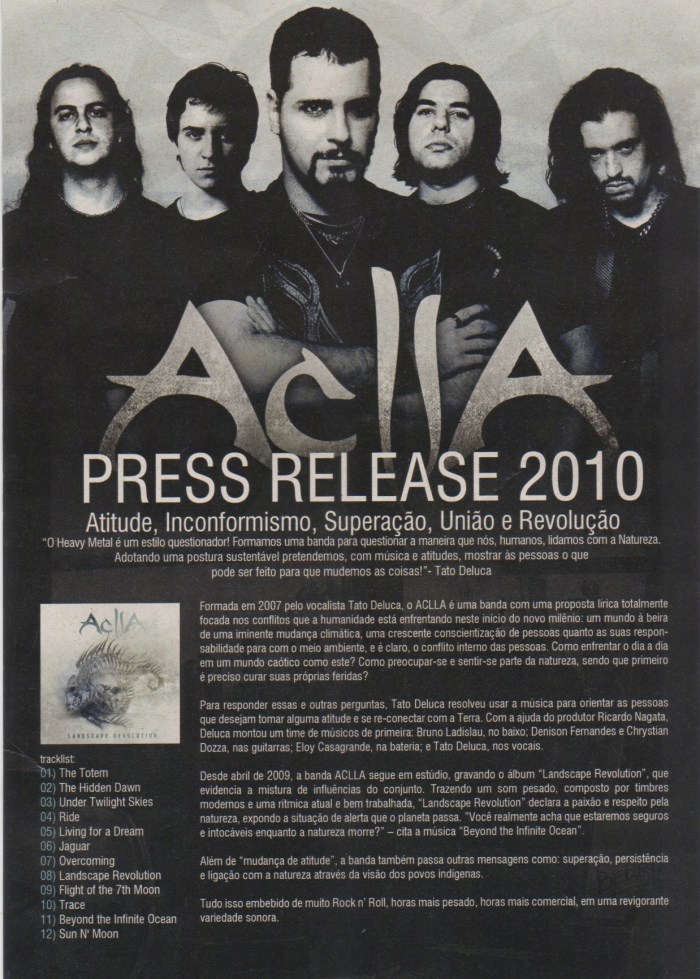 Press Release: um resumo sobre a missão da banda