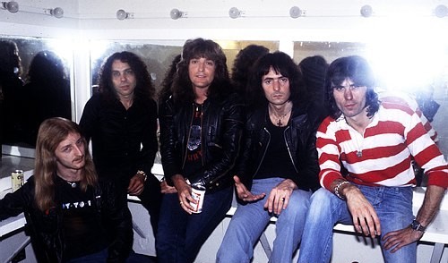 Uma foto no camarim, nesta fantástica formação do Rainbow, em 1978