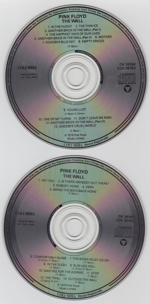 Os CDs (produzidos no México). Apesar da padronização do diâmetro, os primeiros CDs que chegavam ao país tinham maior espessura.