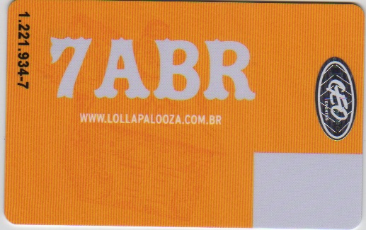 Ingresso (cartão) - verso