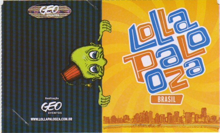 Encarte do ingresso - frente