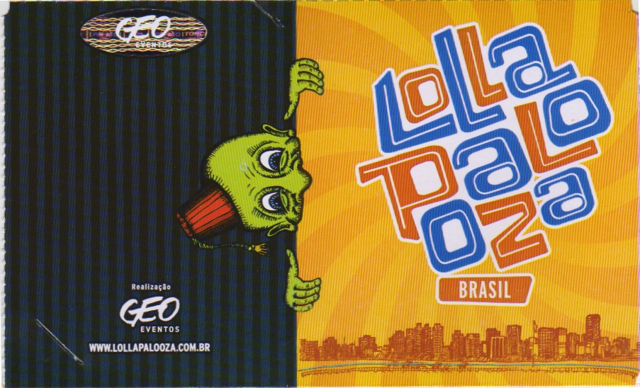 Encarte do ingresso - frente