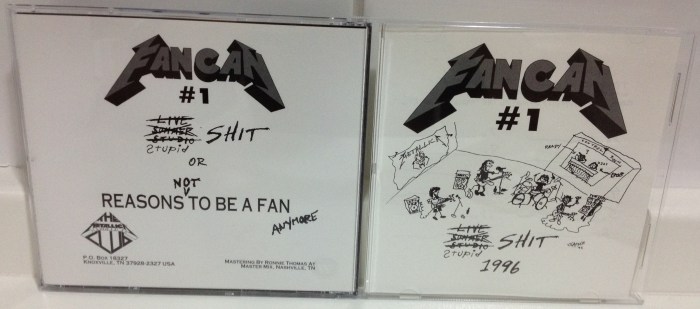 CD do Fan Can # 1 - capa e contra-capa