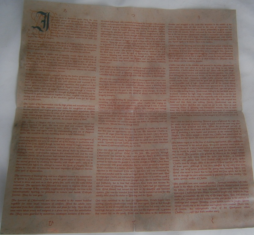 O encarte do CD de Magica traz a história conceito do álbum