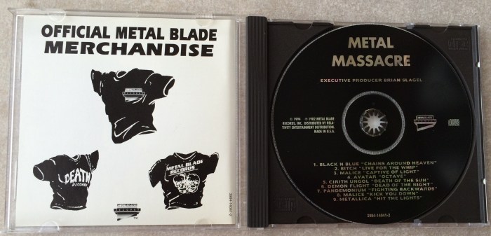 Metal Massacre americano em CD (1994) aberto